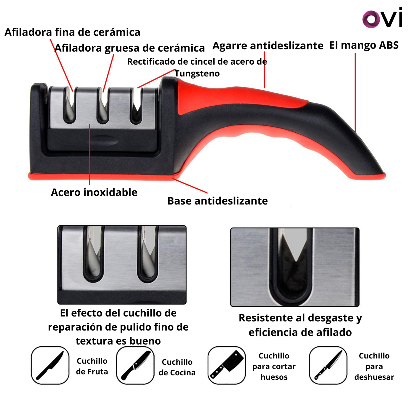 Afilador de Cuchillos de 3 Ranuras